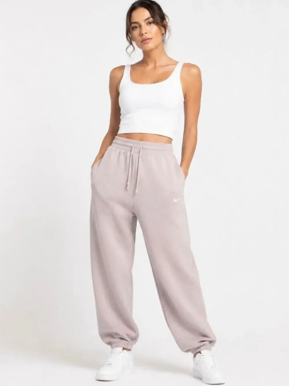 Nike Phoenix Fleece High Waisted Oversized Sweatpants Platinum Violet XS